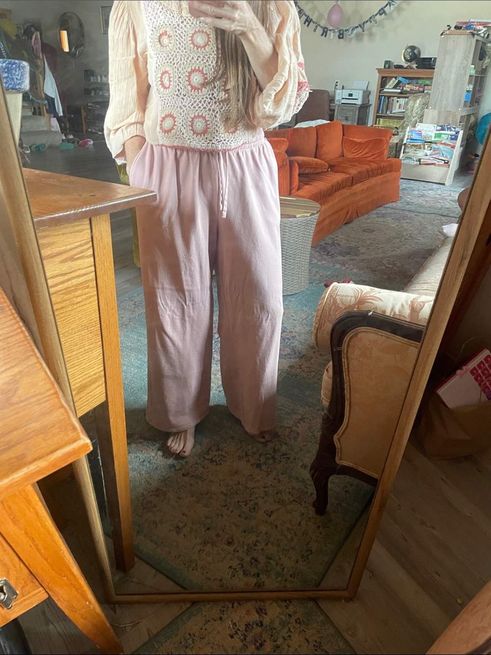 Wide Leg Cotton Lounge Pants S